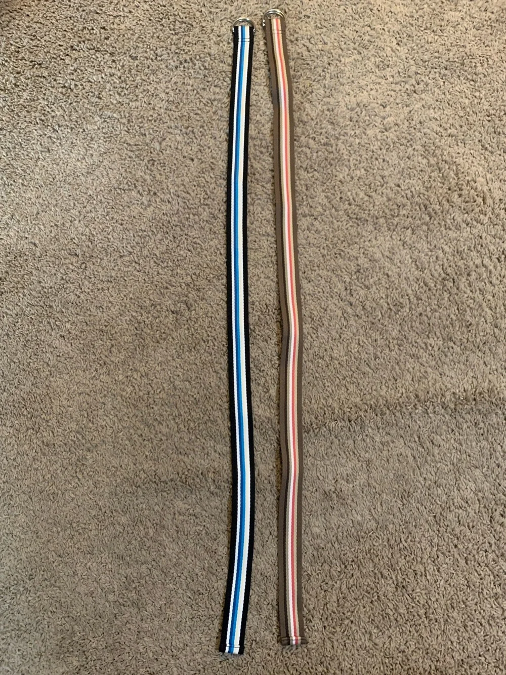 Two Fabric Striped Belts 12